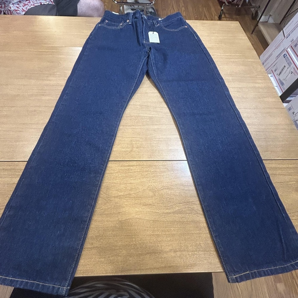 Levis 501 Original Jeans Mens 29x30 Blue Selvedge Button Fly Straight Denim NWT - Picture 3 of 7